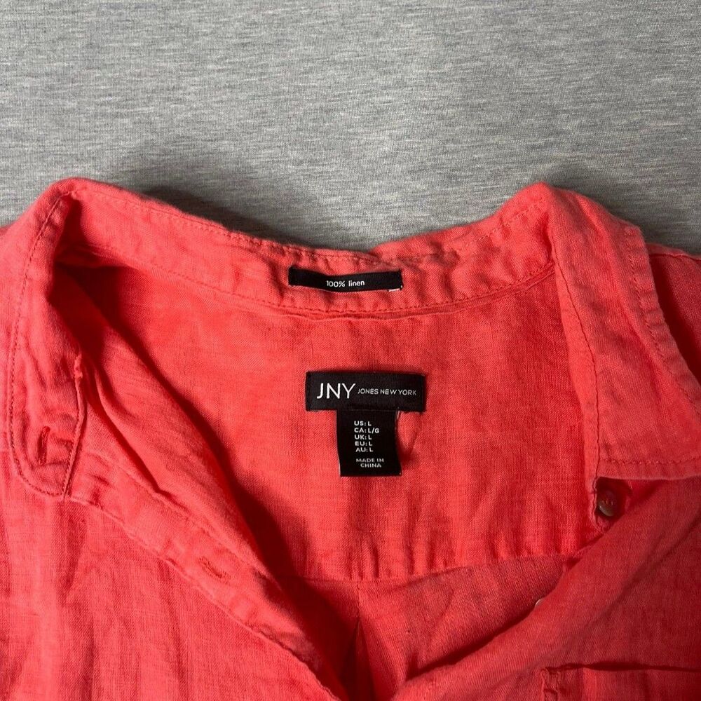 JNY Jones New York Women’s Sleeveless Button Down Linen Blouse Top - Picture 8 of 10